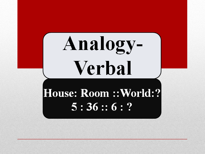Analogy - Verbal Reasoning